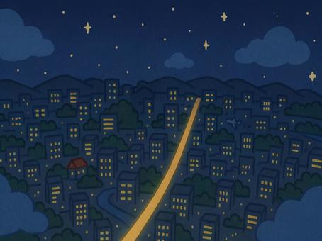 ビル街の夜景・街並