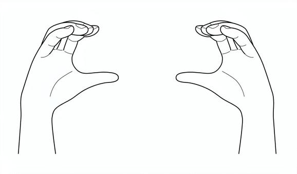 手　198 手,指,リアル,両手,モノクロ,腕,持つ,かかえる,押さえる,支えるのイラスト素材