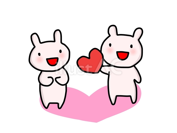 ハートをプレゼントうさぎ１ うさぎ,ハート,恋のイラスト素材
