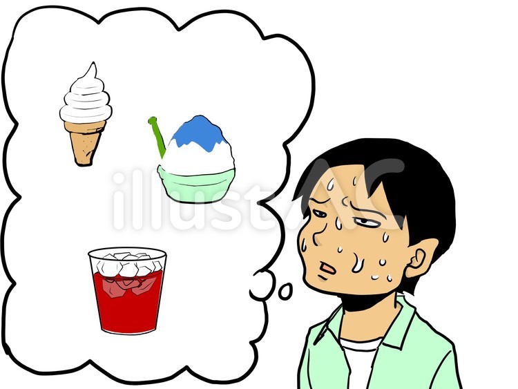 暑い夏・水分補給 夏のイラスト,夏,なつのイラスト素材