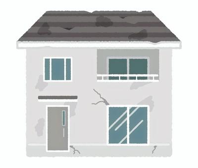 傷んだ戸建て住宅 傷んだ戸建て住宅 投資,不動産,入居,戸建て,戸建て物件,戸建て住宅,2階建て,住宅ローン,リホーム,リノベーションのイラスト素材