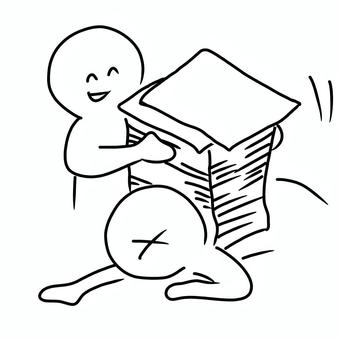 仕事お願いね 負担,ストレス,重い,つらい,きつい,人,ダメージ,業務,過労,多忙のイラスト素材
