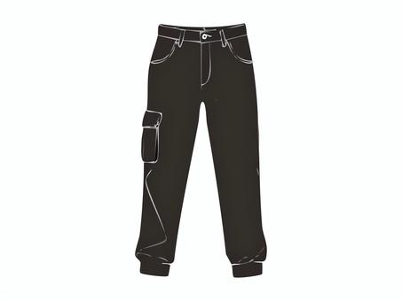 シルエット【服】11 服,ズボン,衣服,洋服,アパレル,ファッション,素材,シルエット,かげ,影絵のイラスト素材