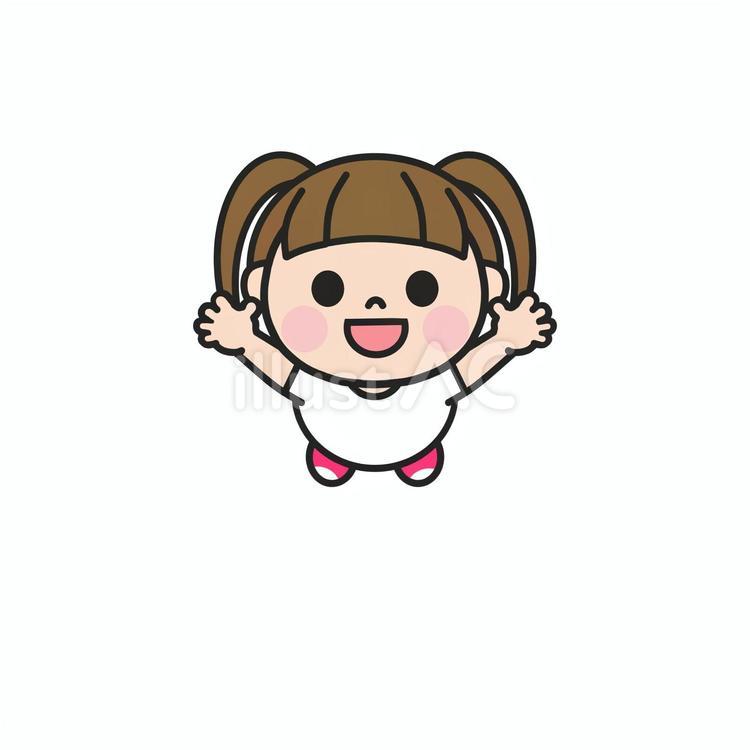 「抱っこ～」と笑顔でハグ待ちする女の子2 ハグ,抱っこ,おねだりのイラスト素材