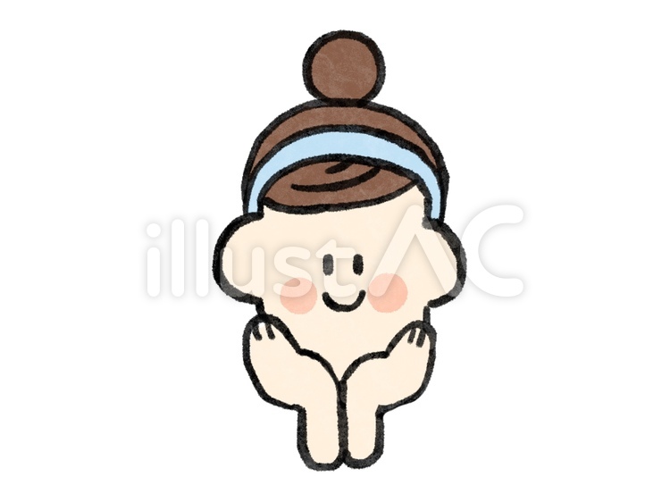 お肌のケアをする女の子 洗顔,美容,保湿のイラスト素材