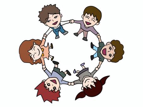 平和の輪 仲間,手を取る,人,輪,つながり,円満のイラスト素材