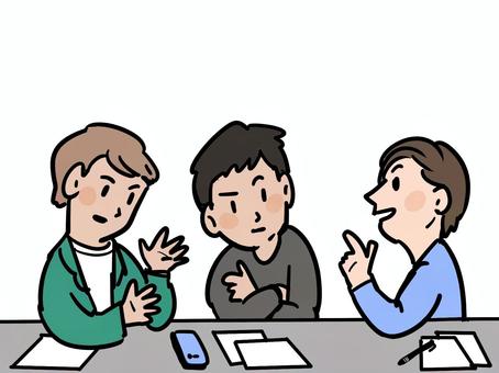 삽화, 토론, 의견 교환, 대화, 