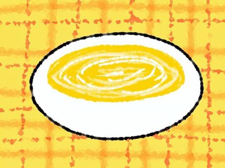 コーンスープ コーンスープ,スープ,食品,食事,レストラン,チェック,黄色,手描き,シンプル,ほのぼののイラスト素材