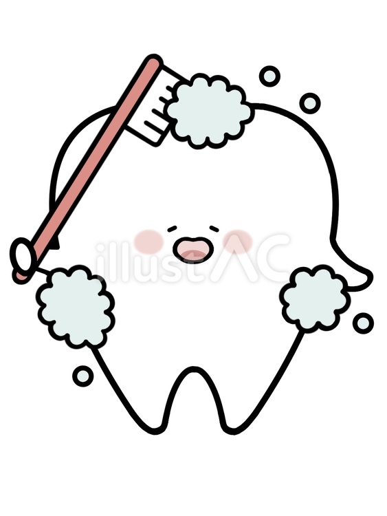 歯磨きする歯 歯,歯ブラシ,歯磨きのイラスト素材