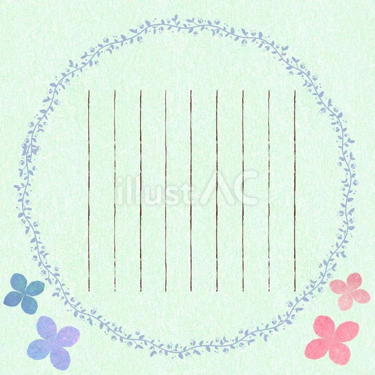 正方形のお手紙5 花,植物,枠のイラスト素材