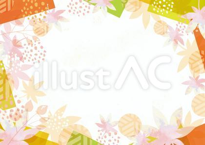 折り紙と紅葉の和風背景