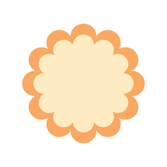 オレンジの花フレーム フレーム,花,メモ,メッセージ,かわいい,シンプル,名札,かざりのイラスト素材