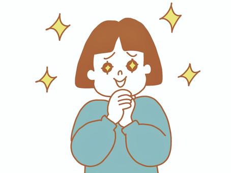 お願いする女の子 お願い,キラキラ,星,訴え,懇願,あざとい,女の子,子供,かわいい,シンプルのイラスト素材