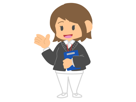 説明する女性 看護師,ケースワーカー,ソーシャルワーカー,白衣,女性,茶髪,カーディガン,喋る,主線なし,ポップのイラスト素材