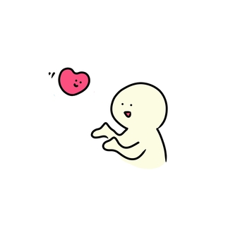 ハートおいで ハート,心,気持ち,かわいい,人,届く,飛ぶ,受け止める,愛,やさしさのイラスト素材