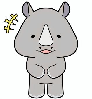 笑うサイ 笑うサイ 動物,サイ,笑うのイラスト素材
