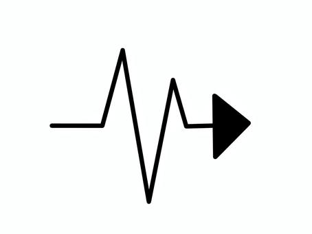 心電図のような矢印 心電図のような矢印 矢印,印,記号,マーク,シンボル,サイン,ポインター,示す,指す,注目のイラスト素材