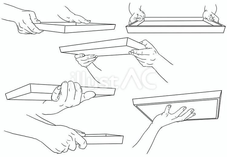 お盆を持つ手 美術,デッサン,構図のイラスト素材