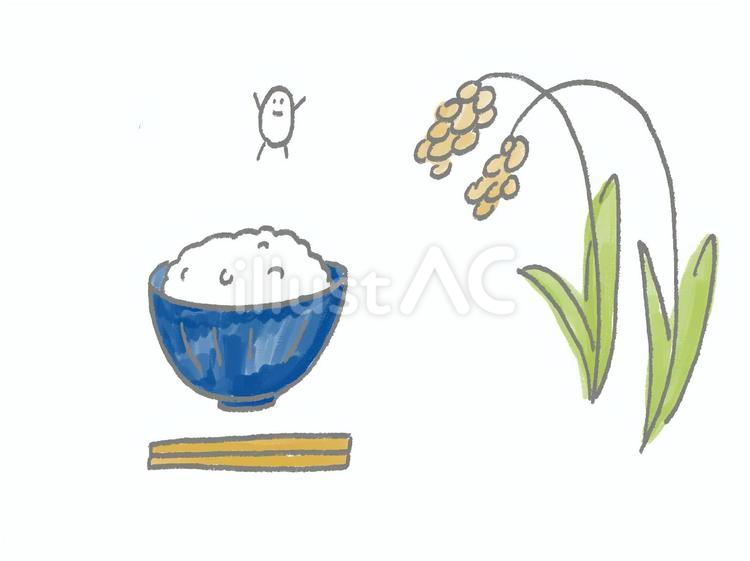 新米と炊き立てのご飯 新米,米,ご飯のイラスト素材