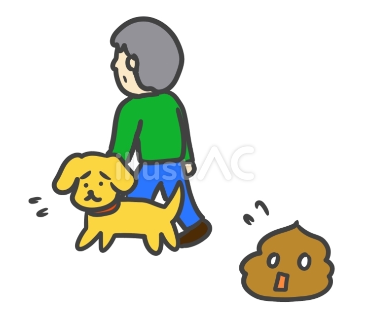 犬のふん放置 犬,散歩,ふんのイラスト素材