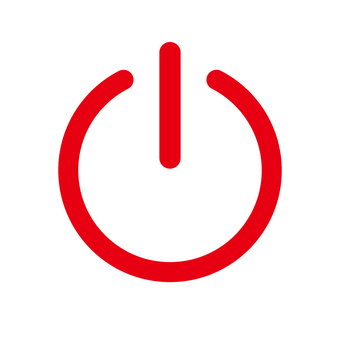 電源マーク_赤 電源,マーク,起動,電気,アイコン,シンプル,単体,赤,ワンポイント,シャットダウンのイラスト素材