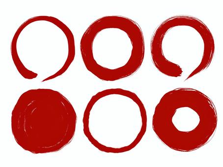 赤い筆線 文字 書道 円セット 赤い筆線 文字 書道 円セット 毛筆イラスト,赤い円,書画,円フレーム,赤丸,水墨,マーク,枠,勢い,はらいのイラスト素材
