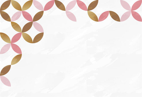 年賀状 七宝柄 ハガキサイズ ハガキ,ピンク,金,七宝,ブラウン,ハッピーニューイヤー,happynewyear,謹賀新年,元旦,元日のイラスト素材