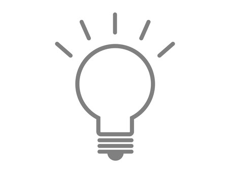 電球のマーク（ひらめきのアイコン） 電球,ひらめき,アイコン,アイデア,マーク,電気,ピクトグラム,思い付く,モノクロ,シルエットのイラスト素材