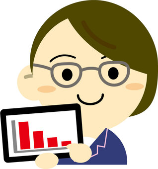 A woman operating using a tablet, tablet, sales, female, JPG and EPS