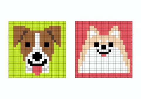 犬9 犬,犬種,動物,生き物,ペット,ピクセルアート,ドット絵,アイコン,ジャックラッセルテリア,ポメラニアンのイラスト素材