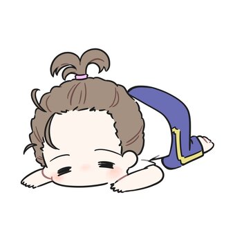 床に転がるズボラそうな女の子 人,人物,ズボラ,女,ダサい,ボサボサ,眠い,無気力,だるい,かわいいのイラスト素材