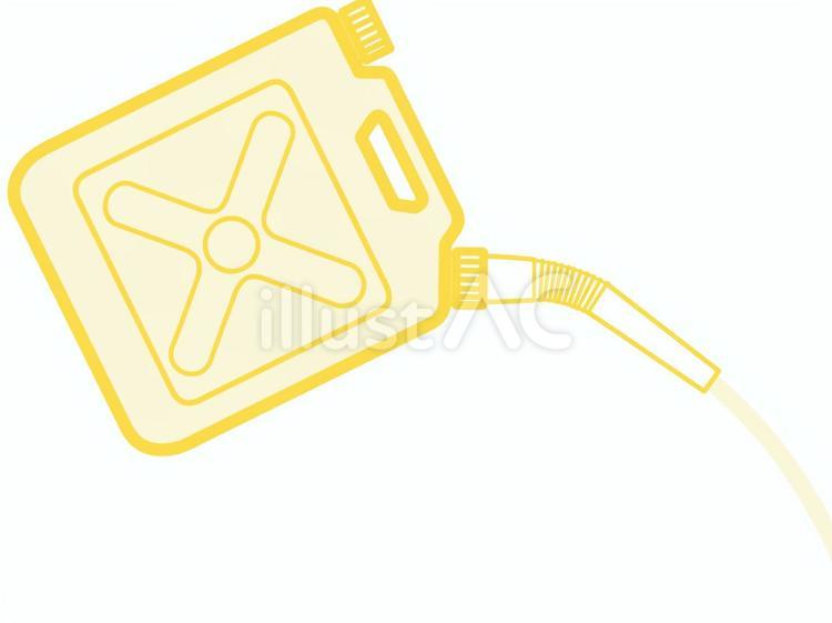 ポリタンクから中の液体を注ぐ（黄） 灯油タンク,ポリタンク,灯油のイラスト素材