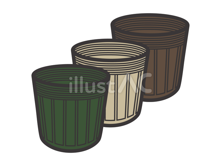 育苗ポット3色セット01 育苗ポット,ガーデニング,農業のイラスト素材