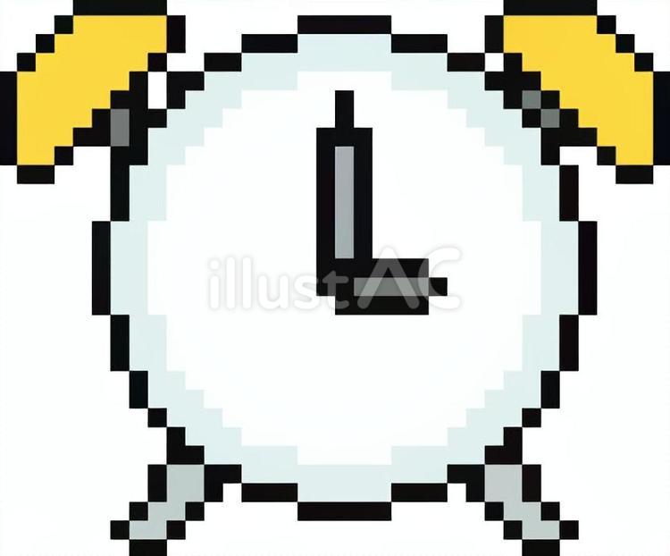 ドット絵のグレーの目覚まし時計です。 ドット絵,目覚まし時計,シンプルのイラスト素材