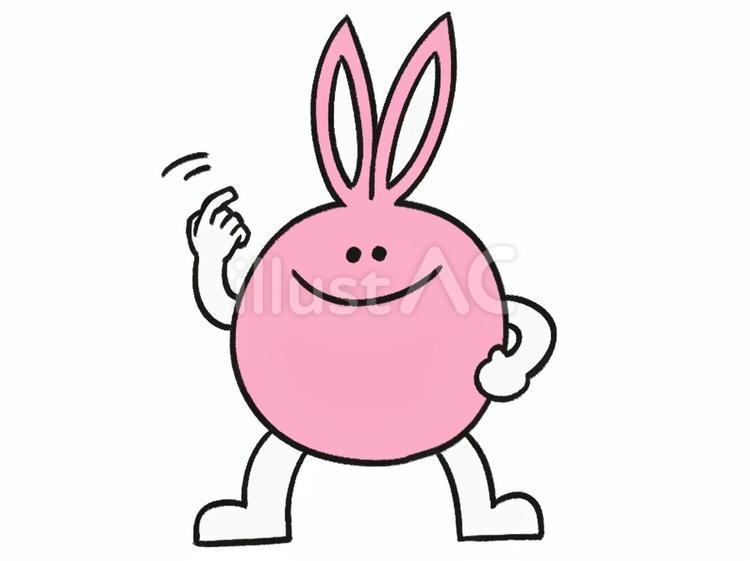 挑発するウサギのイラスト 動物,生き物,ウサギのイラスト素材