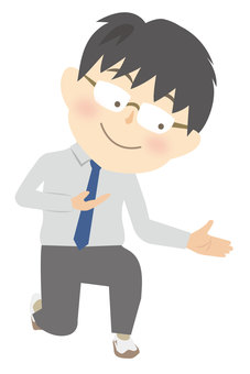 片膝ついて子どもの話を聞く先生 片膝,先生,話を聞く,介抱,手助け,メガネ,男性,避難所,介護,相談のイラスト素材