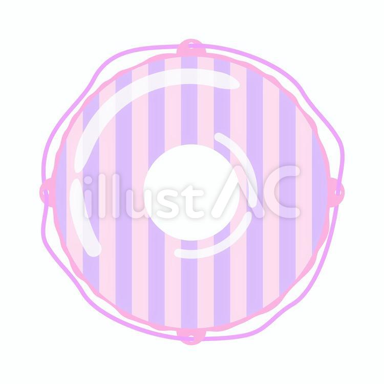ピンクの浮き輪 浮き輪,ピンク,紫のイラスト素材