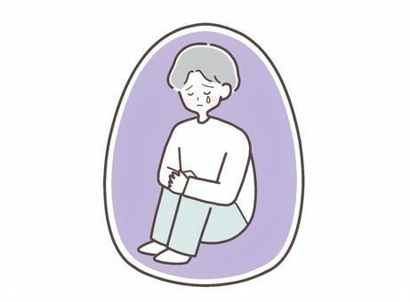 殻に引きこもって泣く大人の男性 引きこもり,ひきこもり,大人,男性,泣く,涙,孤立,支援,福祉,若いのイラスト素材