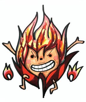 Illustration, fire, a smile, smile, JPG