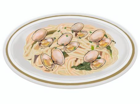 ボンゴレビアンコ（A) ボンゴレビアンコ,パスタ,スパゲティ,麺類,料理,食べ物,イタリア,フリー素材,無料,イラストのイラスト素材