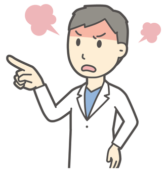  男性医師白衣-027-バスト 怒る,医者,医師,男性,白衣,スクラブ,病院,医療,ドクターコート,先生のイラスト素材