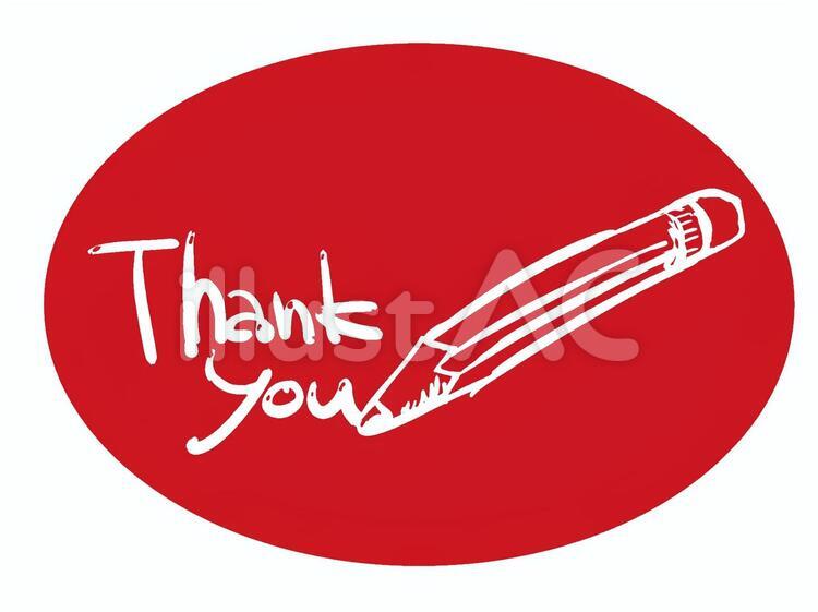Thank you  ありがとう,ペン,鉛筆のイラスト素材