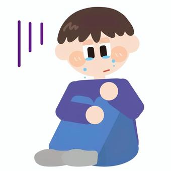 座って泣く/悲しむ男の子 座って泣く/悲しむ男の子 男の子,座る,悲しい,泣く,鬱,感情,不安,落ち込む,ポーズ,子供のイラスト素材