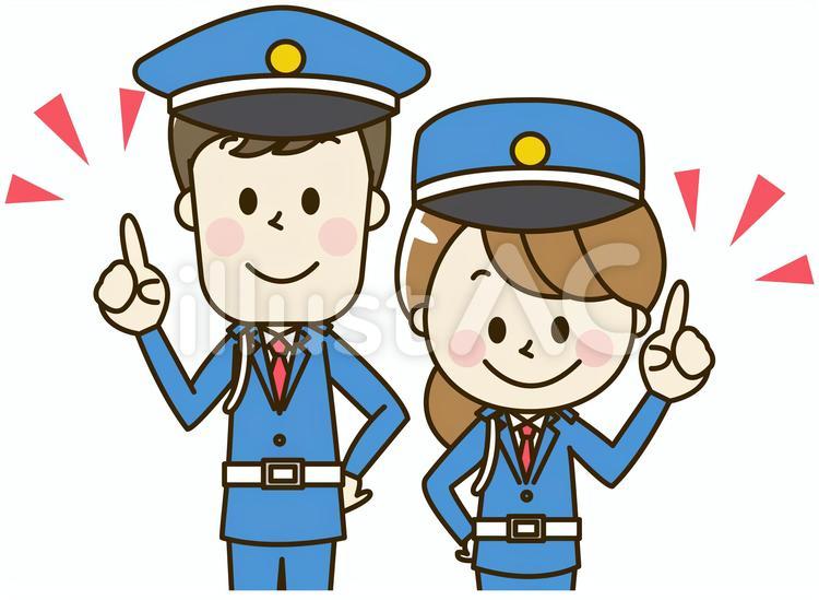 警備員の男女2-4-2ポイント 警備員,警備,警備会社のイラスト素材