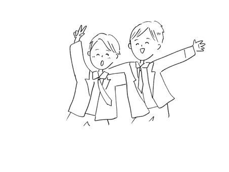 テンションあげあげ男子 ハイテンション,宴会,酔っ払い,楽しい,ご機嫌,男子,明るい,笑顔,会社員,学生のイラスト素材