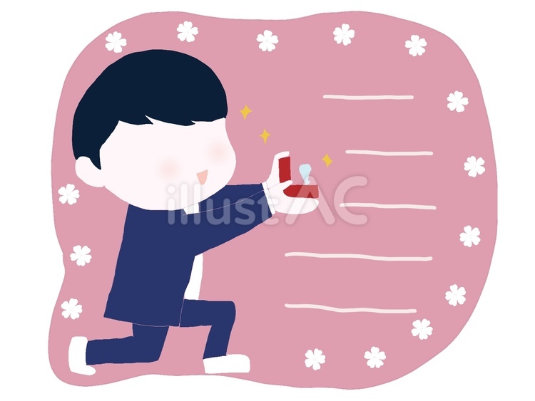 プロポーズ　男性　シルエット 男性,プロポーズ,シルエットのイラスト素材