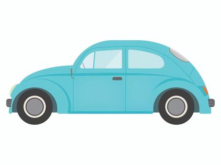 クラシックカー（青） 車,クラシックカー,自動車,レトロ,青,水色,ブルー,アイコン,ワンポイント,挿し絵のイラスト素材