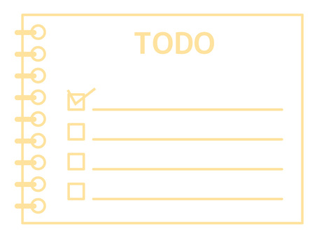 シンプルなノート風TODOリスト todo,リスト,メモ,タスク,チェックリスト,リマインダー,ノート,手帳,レ点,スケジュールのイラスト素材