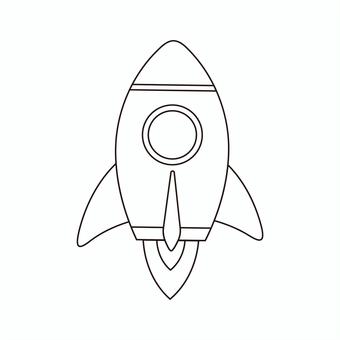 ロケット（線画） ロケット,宇宙,フラットアイコン,アイコン,シルエット,ピクトグラム,マーク,ポイント,単体,フラットデザインのイラスト素材