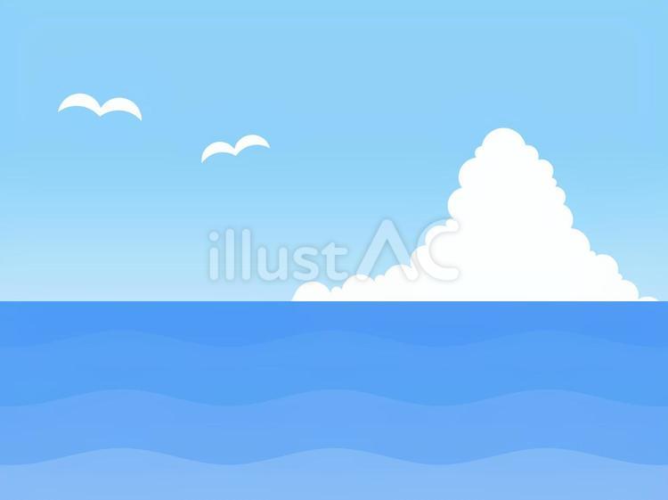 青空と海 海,波,雲のイラスト素材